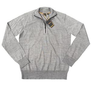 Hugo Boss Men's Wool Blend Zipper Neck Pullover Sweatshirt Size L